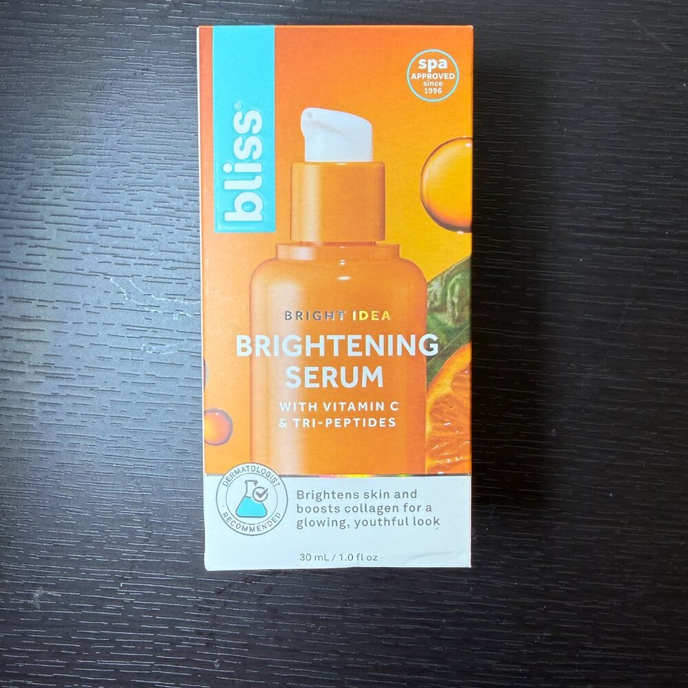🔥 $15 SALE BLISS Bright Idea Brightening Serum Vitamin C & Peptides NIB